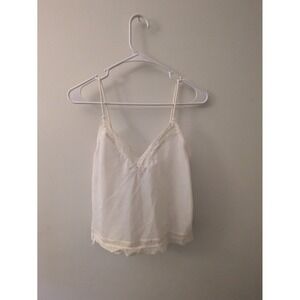 VTG Christian Dior Lingerie Lace White Sheer Cream Camisole Nylon Women's SM